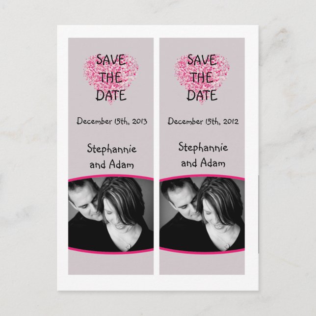 Save the Date Book Mark Favors Pink Floral Petals Announcement Postcard (Front)