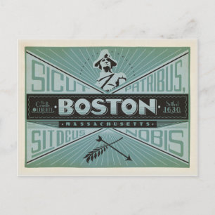 Save the Date Boston, MA - Settled 1630 Announcement Postcard