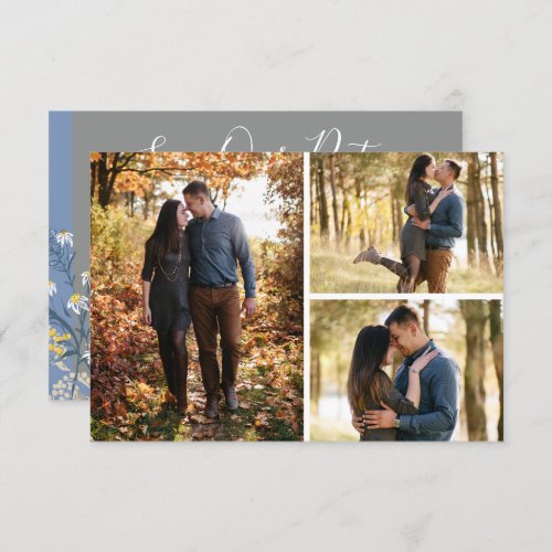 Save The Date Botanical Daisy Floral 3_Photo Card