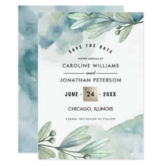 Save the Date. Botanical Wedding Announcement