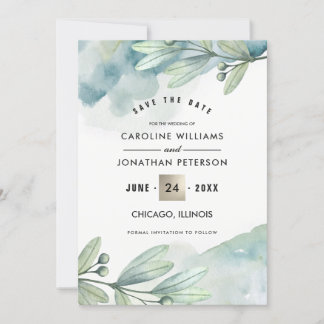 Save the Date. Botanical Wedding Announcement