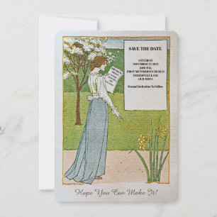 SAVE THE DATE/BREAKING NEWS/WOMAN READING HEADLINE SAVE THE DATE