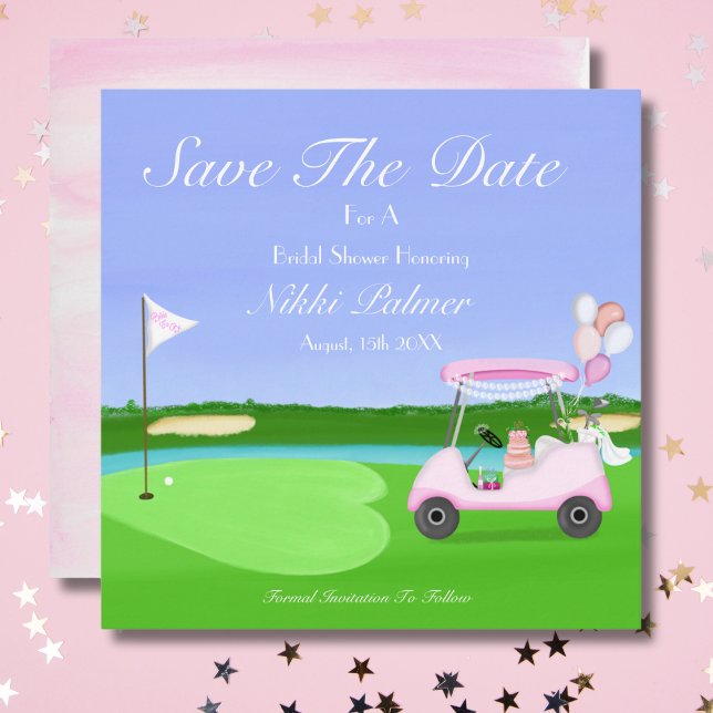 Save The Date Bridal Golf Bridal Shower Brunch  (Creator Uploaded)
