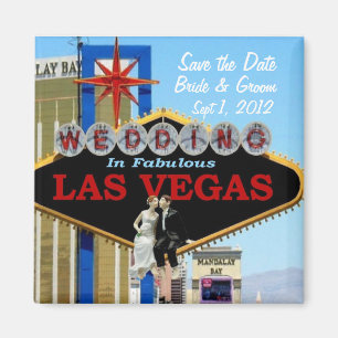 Save the Date Bride & Groom Wedding In Las Vegas M Magnet