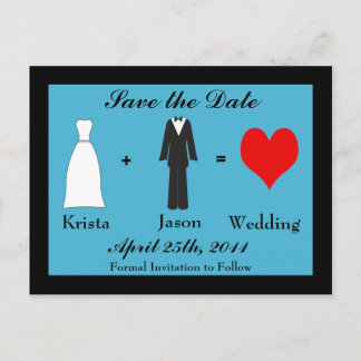 Save the Date - Bride plus Grooom Announcement Postcard