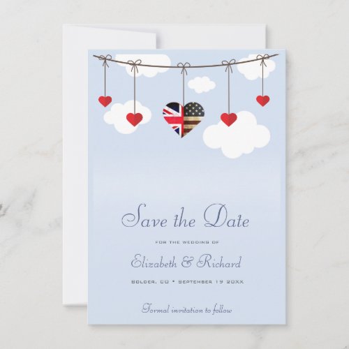 Save the Date British American Wedding