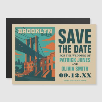 Save The Date | Brooklyn  Ny Magnetic Invitation by AndersonDesignGroup at Zazzle