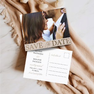 Save The Date Budget Faux Gold & Beige