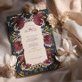 Save the Date Burgundy Navy Blue Pimpernel Vintage Foil Invitation