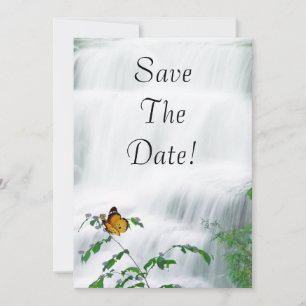 Save The Date Butterfly & Waterfall Wedding Invitation