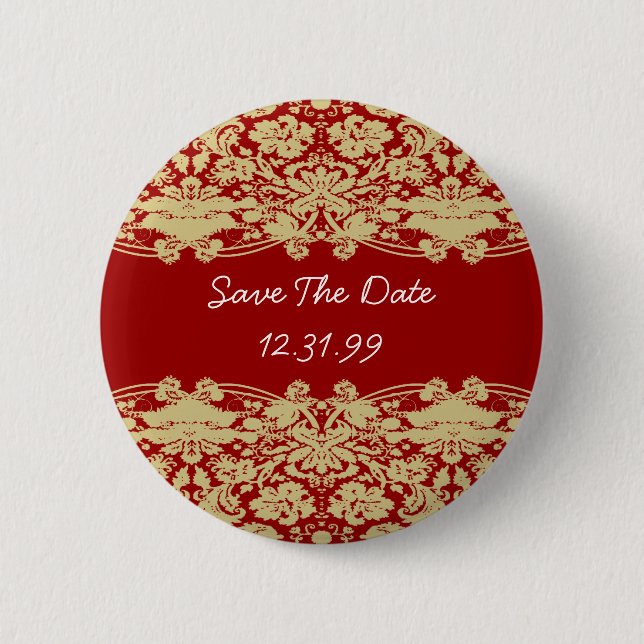 Save The Date Button-Personalizable Text  Button (Front)