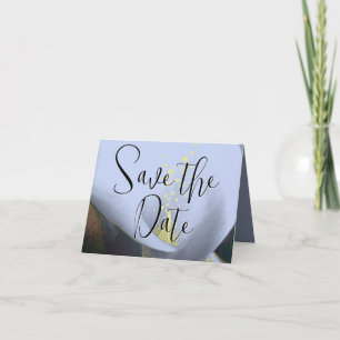 Save the Date Cala Lily -Blue and Yellow Invitation