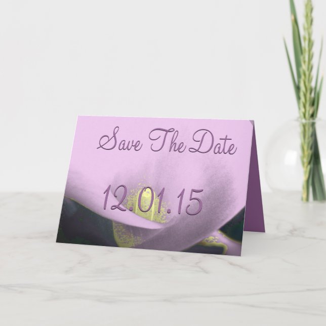 Save the Date Cala Lily - Purple-Lavender Invitation (Front)