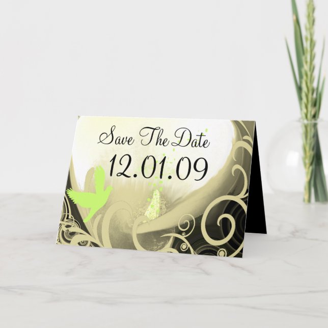Save the Date Cala Lily - Tan and Green Invitation (Front)