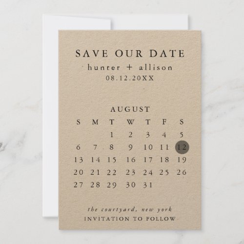 Save The Date Calendar