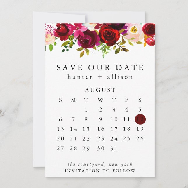 Save The Date Calendar (Front)
