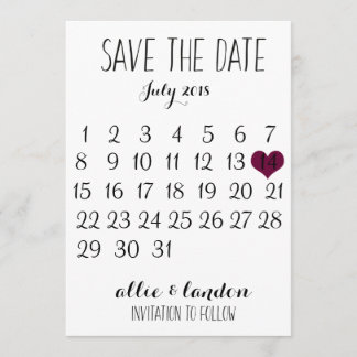 Save The Date Calendar