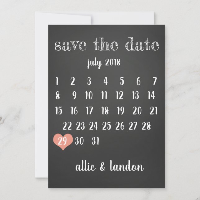Save The Date Calendar (Front)