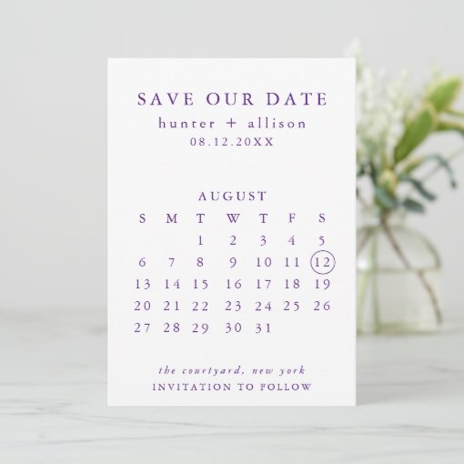 Save The Date Calendar Zazzle
