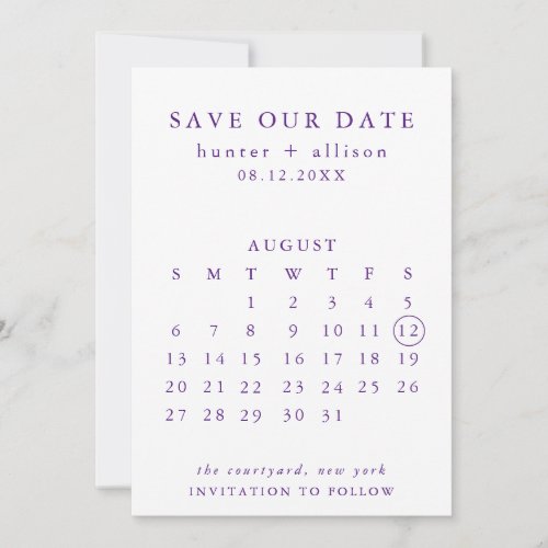 Save The Date Calendar