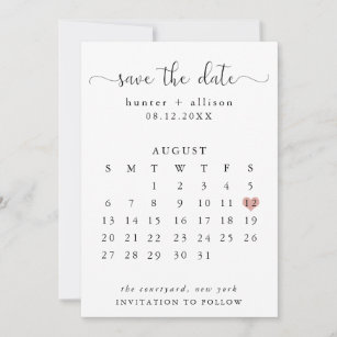 Calendar Save The Date Cards Zazzle