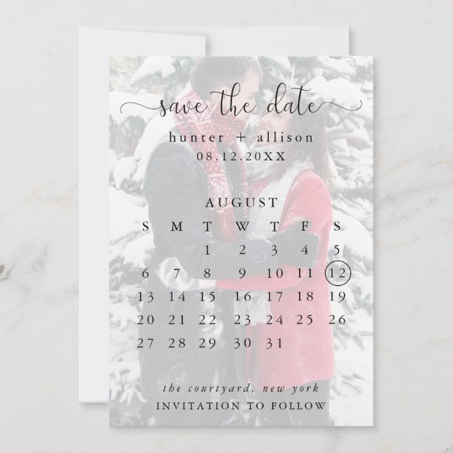 Save The Date Calendar (Front)