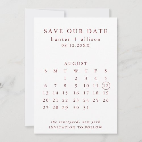 Save The Date Calendar