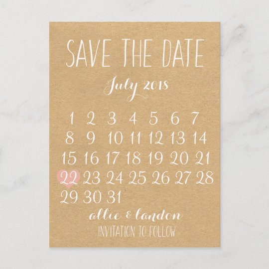 Save the Date Calendar Announcement Postcard | Zazzle.com