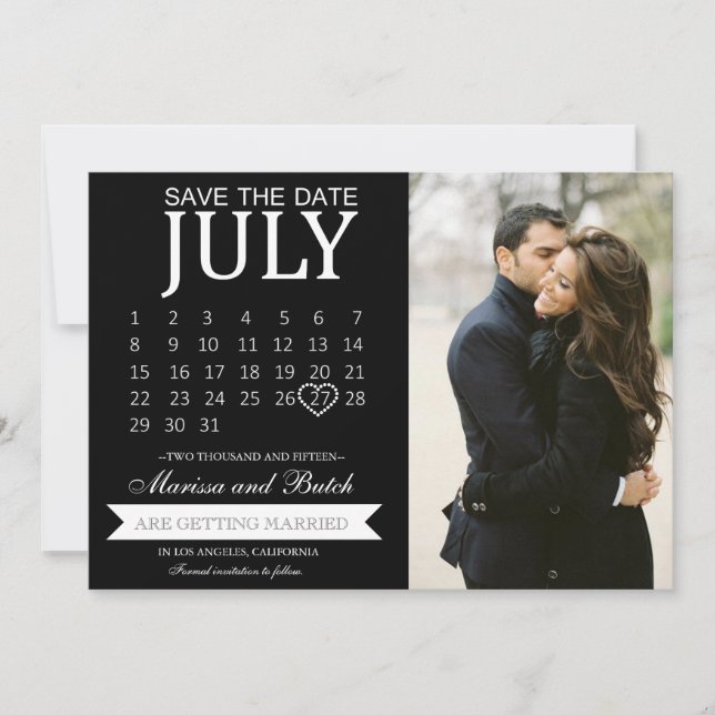 Save the Date Calendar Announcements | Wedding (Front)