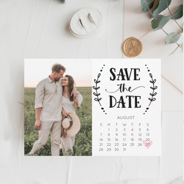 Save The Date Calendar Card Rustic Country (Creator Uploaded)