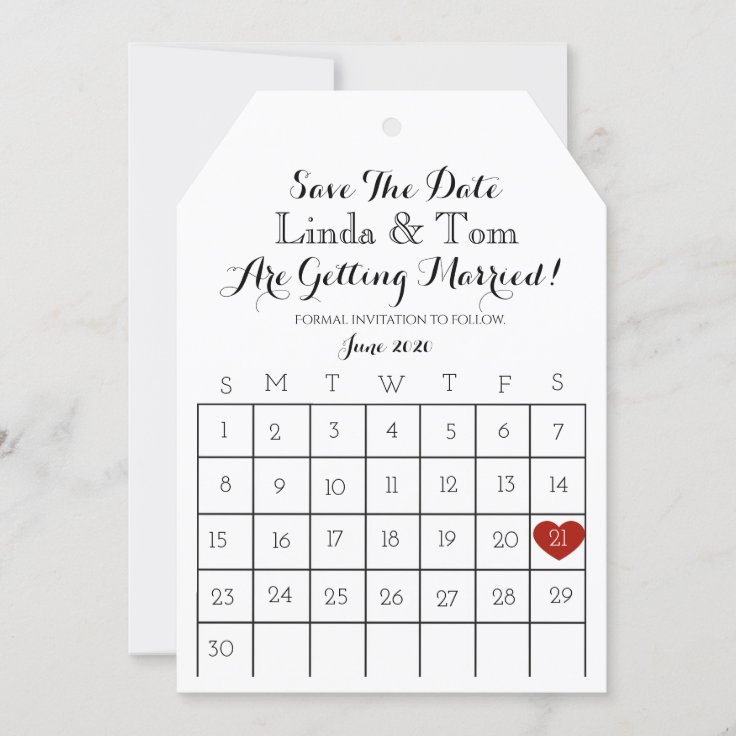 Save The Date Calendar Invitation | Zazzle