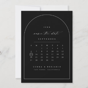 Save The Date Calendar Minimal Arch Photo Card