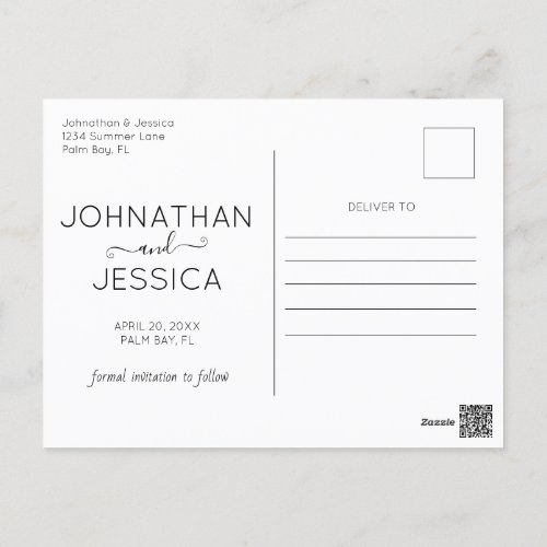 Save the Date Calendar  Postcard