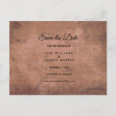 Save the Date Calendar Red Love Heart Rustic Wood Postcard (Back)