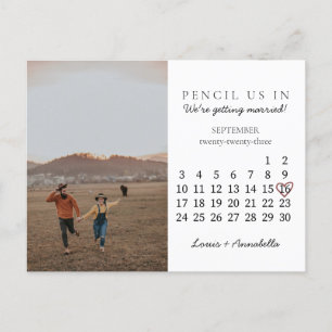 Save the Date Calendar Rose Heart September 2023 Postcard