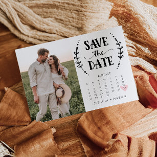 Save The Date Calendar Rustic Country Magnet