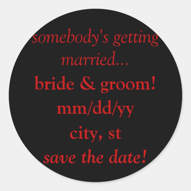 save the date calendar stickers (wedding) (Front)
