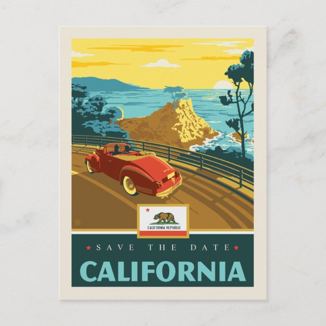 Save the Date | California 2 Invitation Postcard (Front)