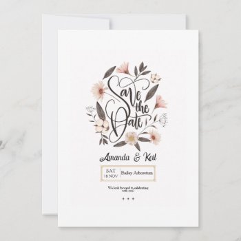 Save The Date Calligraphy Announcement by CottonLamb at Zazzle