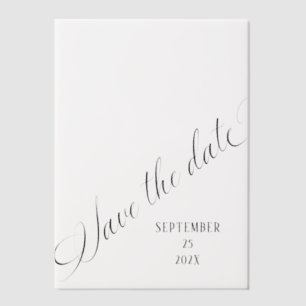 Save the Date Calligraphy Overlay Vellum Invitations