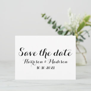 Save the Date, Calligraphy Wedding Announcement