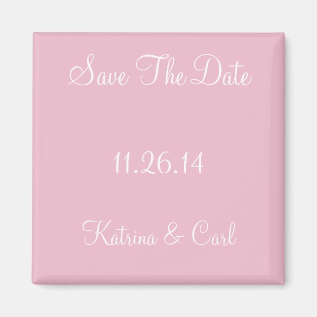 Save The Date Cameo Pink Magnet (Front)