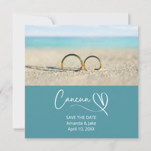Save the Date Cancun Destination Beach Wedding