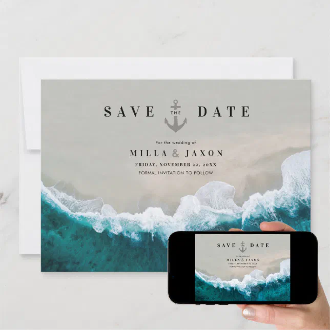 Save the Date Card Beach Summer Nautical Themed | Zazzle