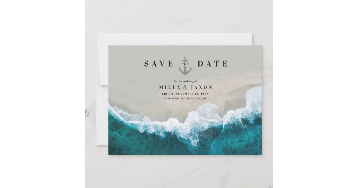 Save the Date Card Beach Summer Nautical Themed | Zazzle