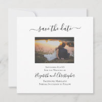 Save The Date Card Elegant Formal Photo Trendy