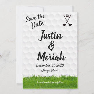 Save The Date Card - Golf Theme