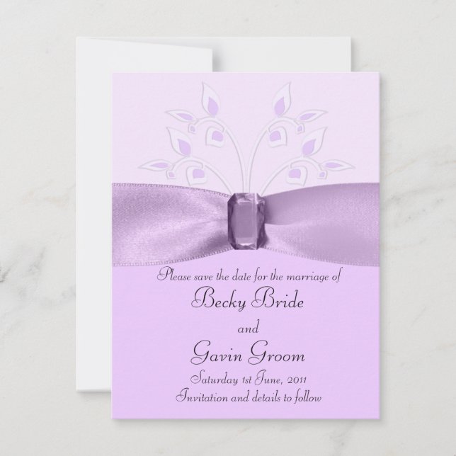 Save the Date Card Lavender Lane (Front)
