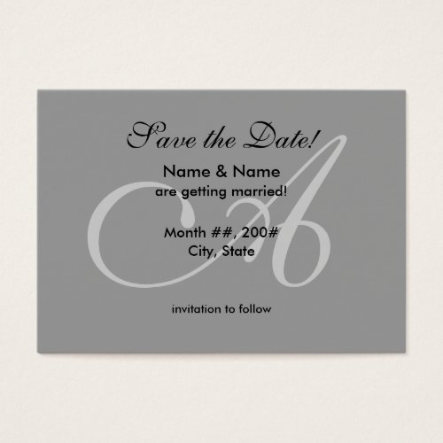 Save the Date card with A monogram Business Card Template