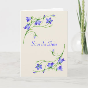 Save the Date Card with bluebell flowers